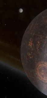 Stunning view of a planet in space with detailed cosmic features.