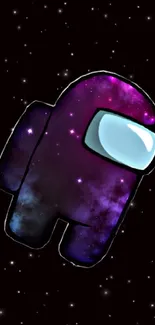 Colorful galaxy-themed astronaut on a starry background.