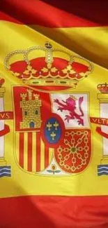 Spanish flag wallpaper with national emblem.