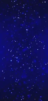 A vibrant blue night sky with glowing stars.