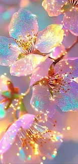 Sparkling cherry blossoms in soft pastel lighting.