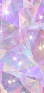 Sparkling geometric crystal pattern with pastel hues.