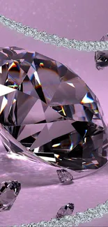 Luxurious diamond with purple background