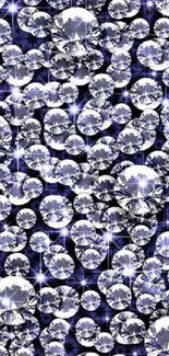 Luxurious diamond pattern on dark background for mobile wallpaper.