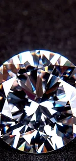 Shimmering diamond on a dark background.