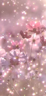 Sparkling wildflowers with dreamy pink hues.