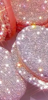 Sparkling pink rhinestone mobile wallpaper with glamorous design.