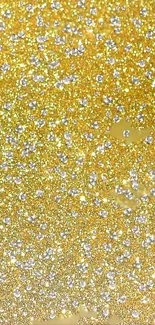 Sparkling gold glitter mobile wallpaper background.