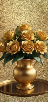 Sparkling gold textured wallpaper, perfect for luxurious mobile displays.