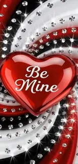 Sparkling heart and swirl design wallpaper