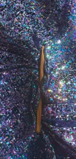 Sparkling holographic fabric with vibrant colors and unique texture.