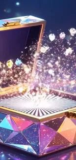 A jewel box bursting with magical sparkles in a colorful, fantasy-themed design.