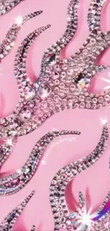 Sparkling gemstone flames on a pink background.