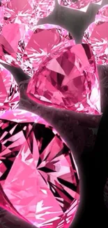 Shiny pink gemstones creating a dazzling display.