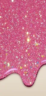 Pink glitter wallpaper with sparkly details and a glossy finish.