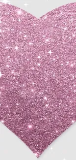 Sparkling pink glitter heart wallpaper design.