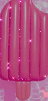 Sparkling pink popsicle with glittering effect on a mobile wallpaper.