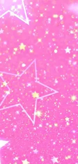 Pink glittery star wallpaper with sparkling details.