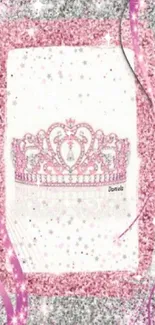 Pink glitter tiara with sparkling silver accents.