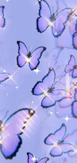 Sparkling purple butterfly wallpaper with a vibrant design.