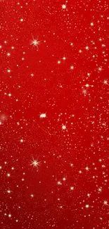 Sparkling red starry wallpaper with bright stars.