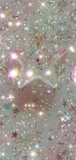 Shimmering pastel star and glitter wallpaper.