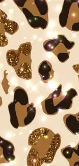 Sparkly gold and black leopard print design