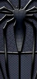 Dark spider emblem on a textured background for mobile wallpaper.