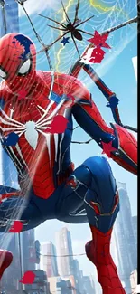 Spider-man Blue Captain America Live Wallpaper