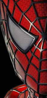 Close-up of stylized spider mask on black background.