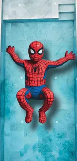 Spiderman floating in the pool wallpaper.