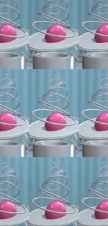 Abstract spiral sphere pattern wallpaper with modern design.