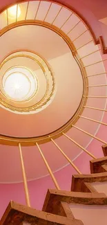 Elegant pink spiral staircase wallpaper for mobile phones.