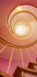 Artistic pink spiral staircase mobile wallpaper with elegant curves.