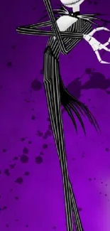 Skeleton character with dark purple background.