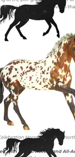 Dynamic spotted horse art for mobile wallpaper