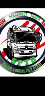 SPTB truck driver logo with bold design.