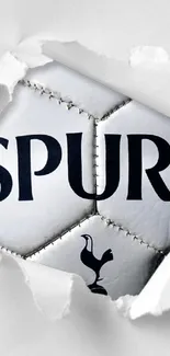 Dynamic Spurs football wallpaper with torn paper design.