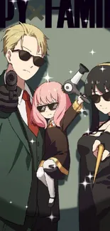 Spy Family anime wallpaper with stylish characters and a dynamic pose.