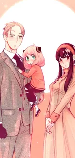 Spy X Family anime characters in colorful wallpaper.