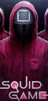 Masked leaders in pink hoodies from Squid Game.