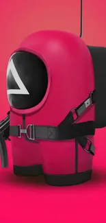Among Us and Squid Game crossover in pink suit.