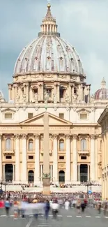 Stunning St. Peter's Basilica wallpaper showcasing majestic architecture in Vatican City.