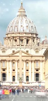 St. Peter's Basilica with clear sky background, perfect for mobile wallpaper.