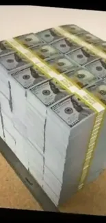 Stack of one hundred dollar bills wallpaper for mobile.