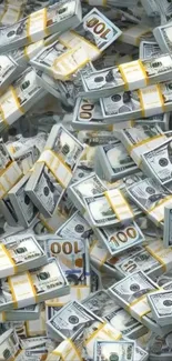 Stacks of US dollars creating a striking mobile wallpaper.
