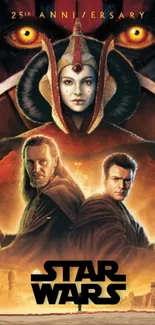 Star Wars Episode I wallpaper featuring a duel between Jedi and Sith.
