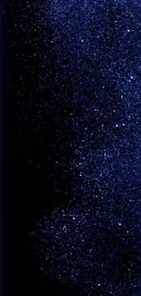 Starlit night sky wallpaper with dark blue hues and a cosmic design.