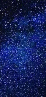 Deep blue starlit galaxy wallpaper with cosmic stars.