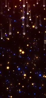 Bright stars in black night sky wallpaper, perfect for a cosmic feel.